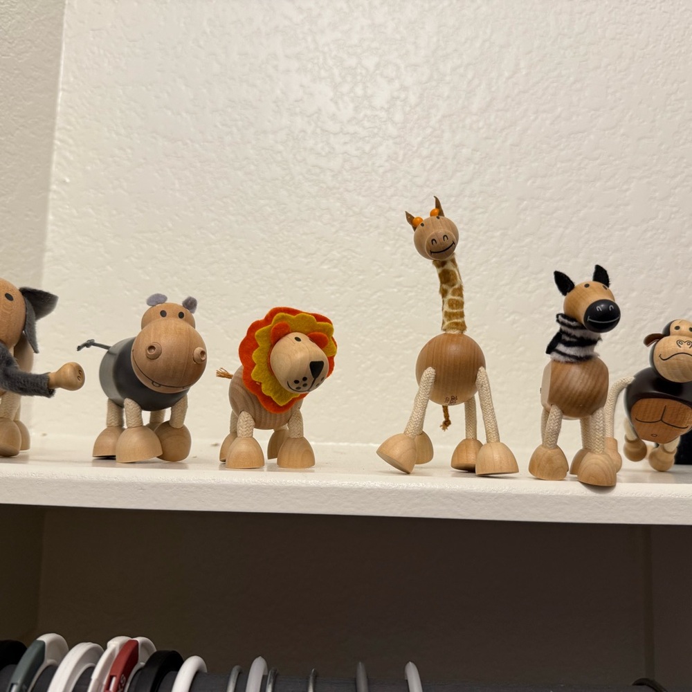 Wooden Animal Figurine Set for Kids
